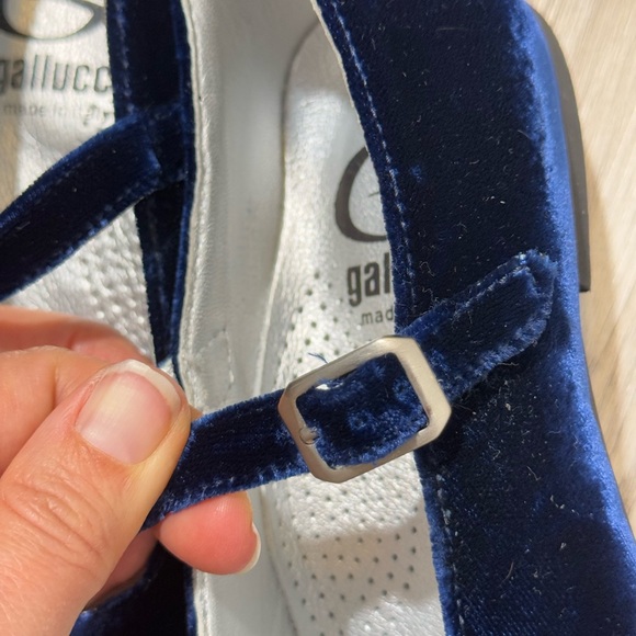 Gallucci Navy Velvet Mary Jane Shoes - Picture 8 of 9